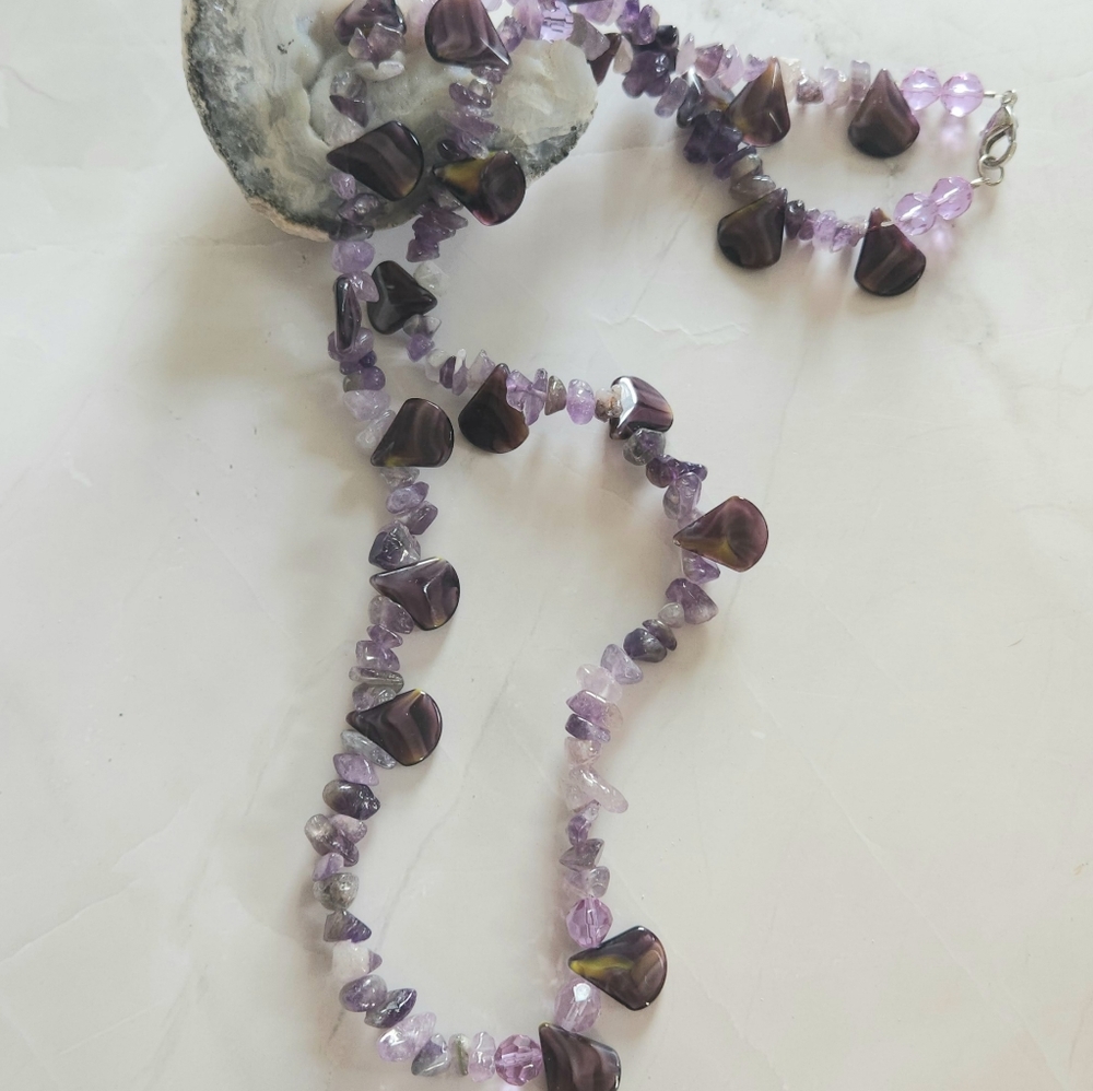 Vintage Amethyst And Ametrine Handmade Necklace